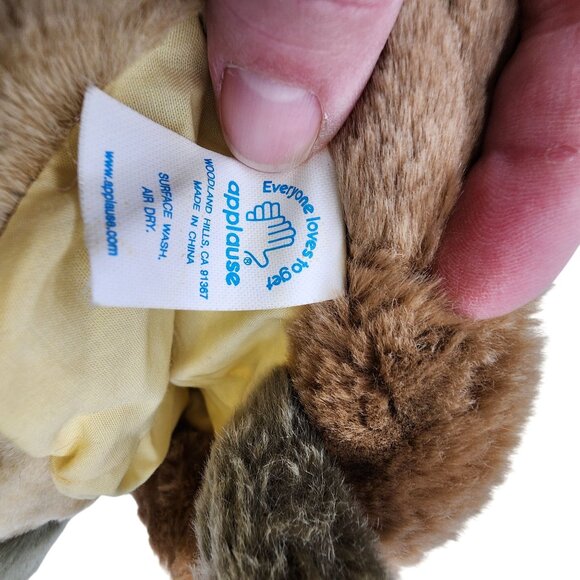 Applause Hand Puppet Plush Turtle Stuffed Animal 13" Brown & Green - Picture 5 of 5